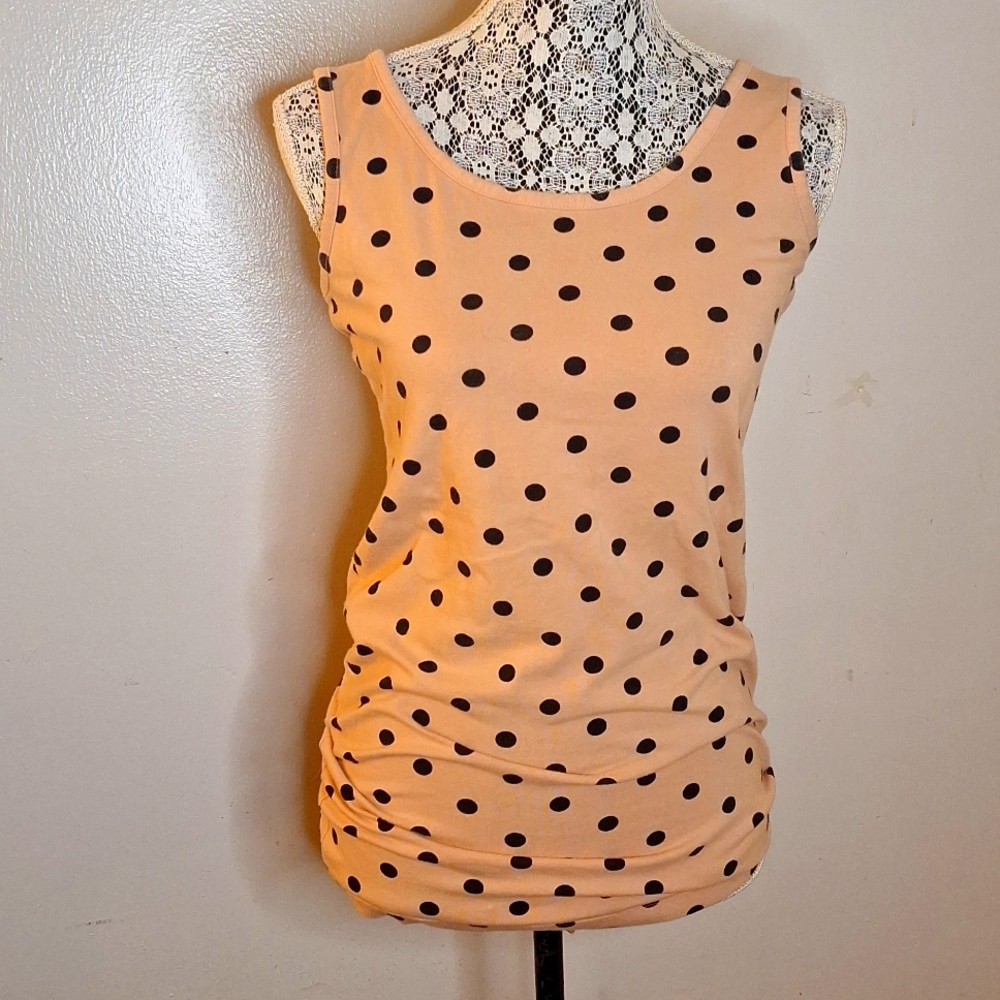 Women's Pink/Black Polka Dot Tank